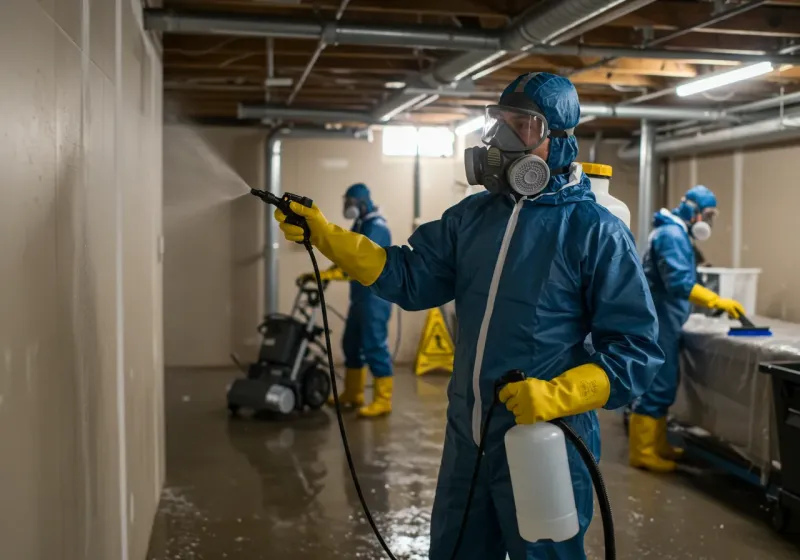 Basement Sanitization and Antimicrobial Treatment process in Central Park, WA