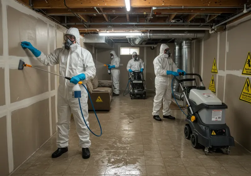 Basement Moisture Removal and Structural Drying process in Central Park, WA